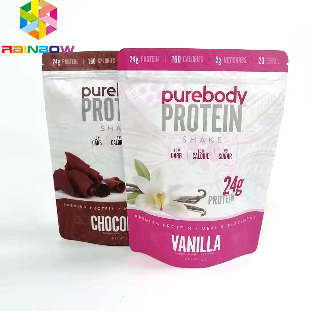 Η Resealable στάση επάνω ziplock στις τσάντες για τη συνήθεια τροφίμων/σκονών τύπωσε τη ματ τσάντα σακουλών λήξης συσκευάζοντας