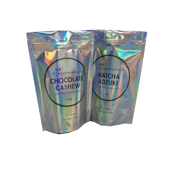 Ολογραφική στάση φερμουάρ CYMK επάνω στις σακούλες για τις πρωτεϊνικές σφαίρες