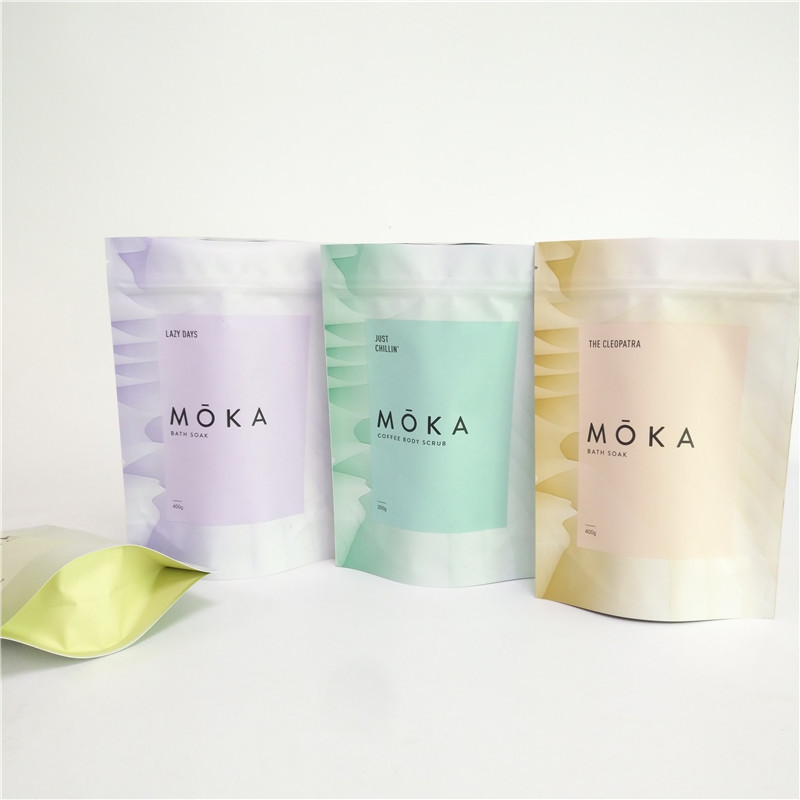 Το πλήρες σώμα εκτύπωσης χρώματος 200g τρίβει τη στάση επάνω στην κενή τσάντα καφέ φύλλων αλουμινίου αργιλίου σακουλών με το φερμουάρ