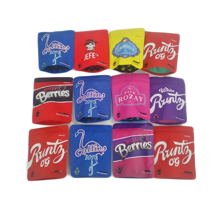 Οι μαλακές Ziplock φύλλων αλουμινίου αφής 3.5g πλαστικές τσάντες μυρίζουν τα μπισκότα Jefe μεταλλινών 3.5g 7g Cannabies απόδειξης που συσκευάζουν τη συνήθεια τσαντών Mylar