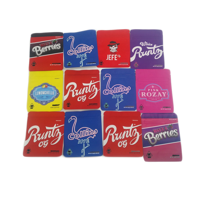 Χαμηλή MOQ 500pcs μαλακή αφής μυρωδιάς απόδειξης εδώδιμη ασφαλής για τα παιδιά 3.5g Cannabies συσκευάζοντας τσάντα Mylar μπισκότων σακουλών που προσαρμόζεται