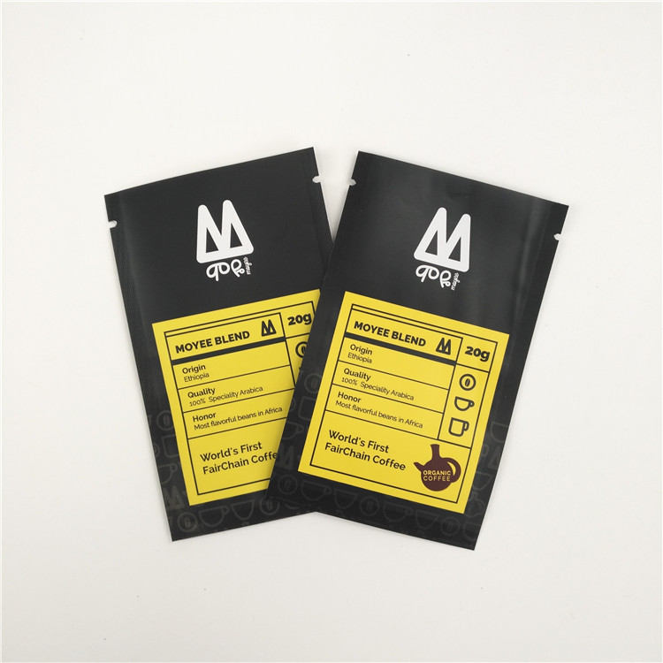 στάση φασολιών καφέ 250g 500g MOPP VMPET επάνω στη σακούλα με τη βαλβίδα