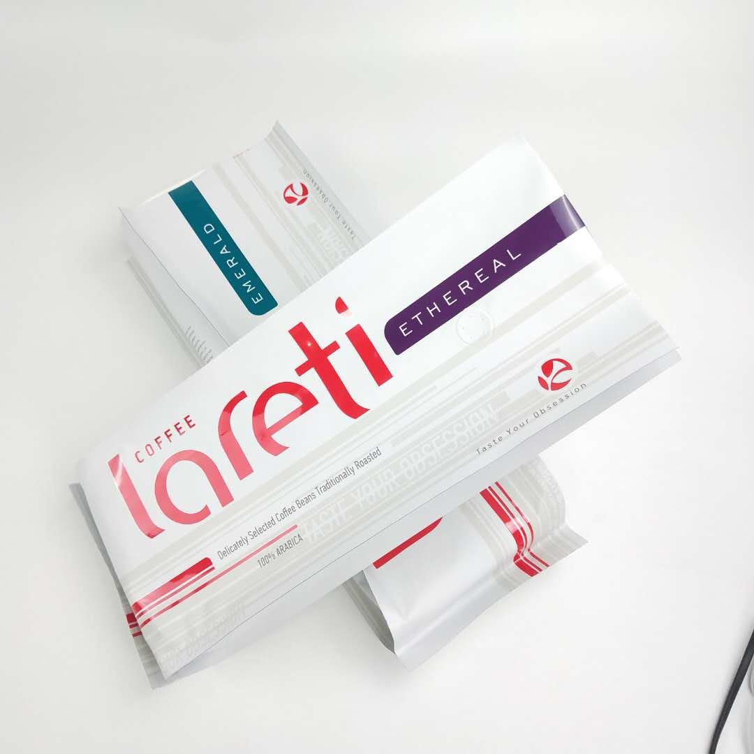 Gusset ταινιών συνήθειας Resealable ματ δευτερεύουσα τσάντα με τη βαλβίδα φύλλων αλουμινίου αργιλίου για τη συσκευάζοντας σακούλα φασολιών καφέ