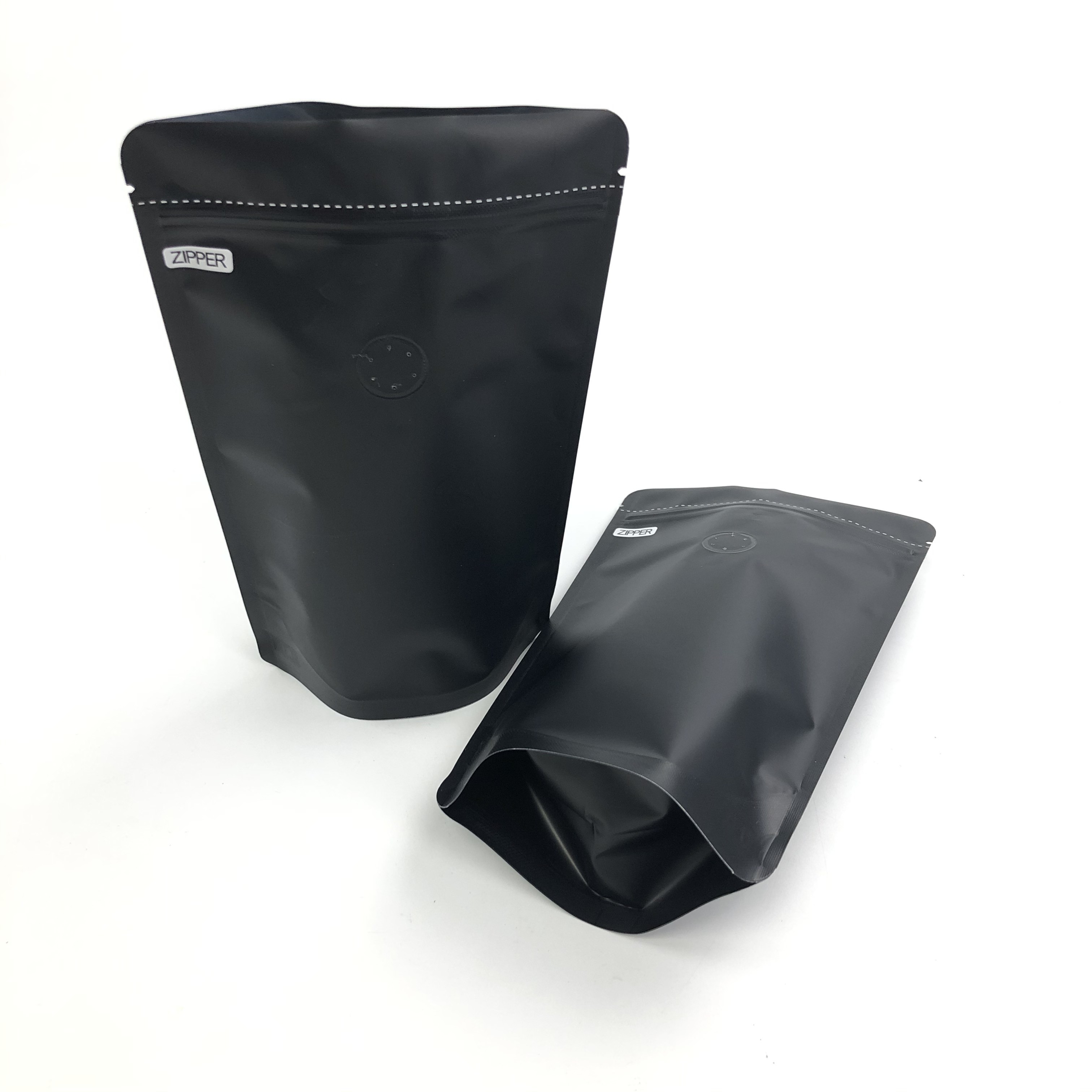 COem συνήθειας 250G μαύρη λογότυπων στάση φύλλων αλουμινίου αργιλίου μεγέθους Resealable επάνω με την εξαέρωση των βαλβίδων για τη συσκευάζοντας σακούλα φασολιών καφέ