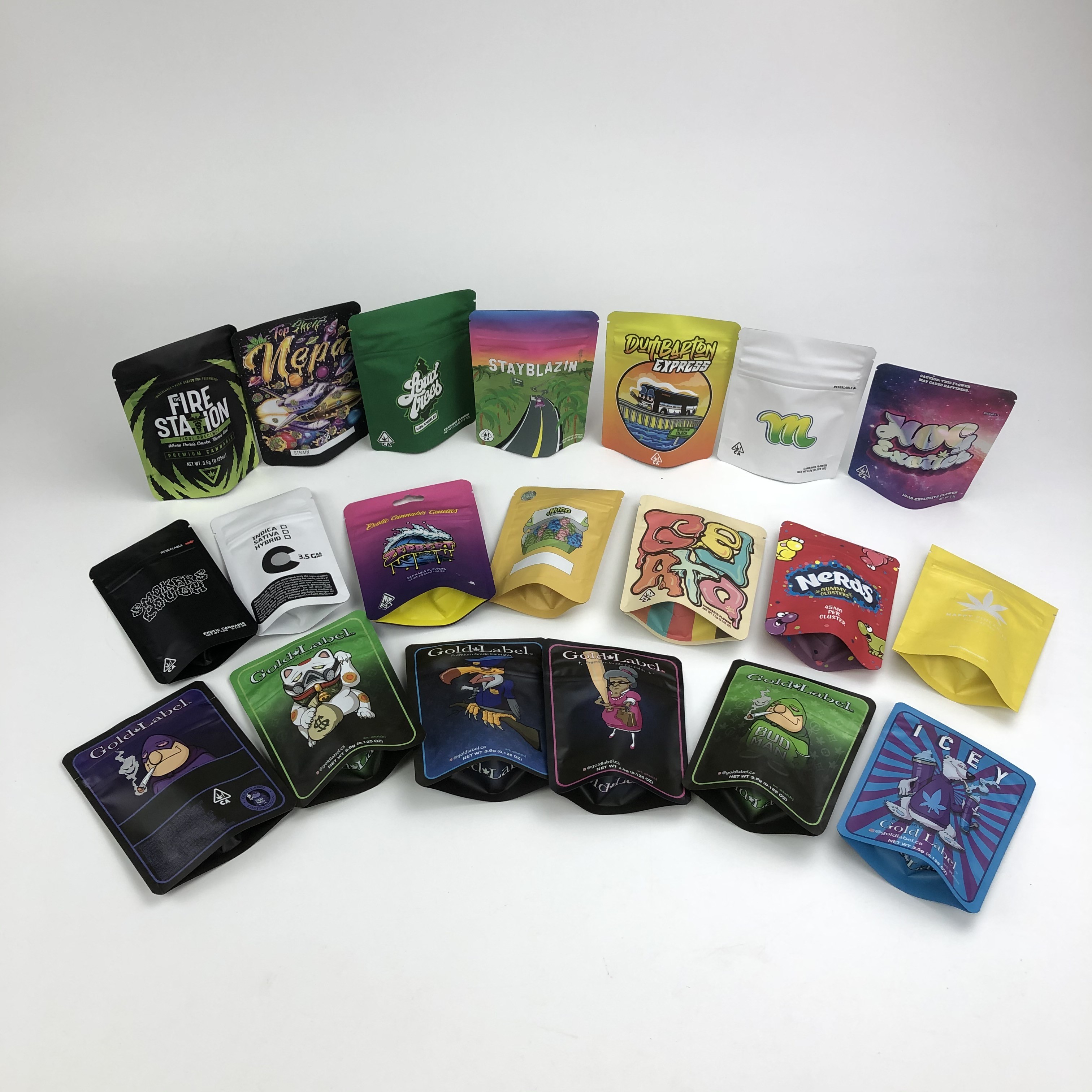 τσάντα 3.5g 7g 14g Cannabies Mylar μπισκότων απόδειξης μυρωδιάς 100micron VMPET