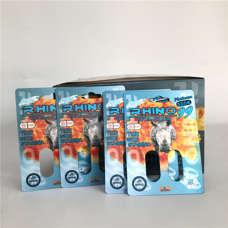 Ρινόκερος 99 500k διπλές κάρτες ρινοκέρων τρυπών τρισδιάστατες για το αρσενικό χάπι αυξήσεων