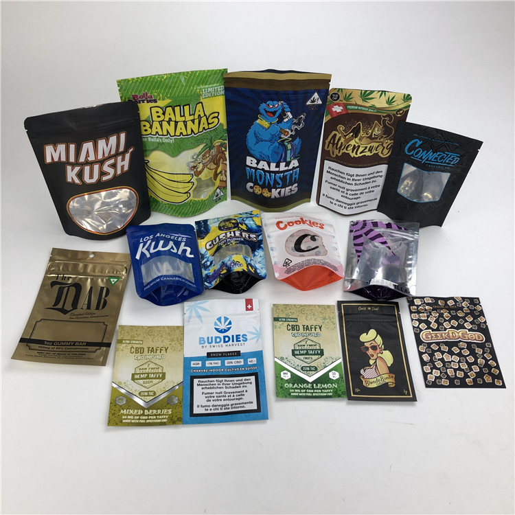 CBD 3.5g μαλακή αφής μπισκότων τσαντών μυρωδιάς απόδειξης συσκευασία σακουλών φύλλων αλουμινίου Mylar ακίνδυνη για τα παιδιά