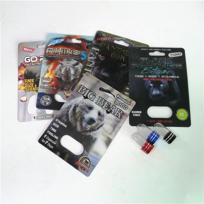 Ρινόκερος 99 χάπια αυξήσεων 500K που συσκευάζουν την εκτύπωση μεταξιού καρτών