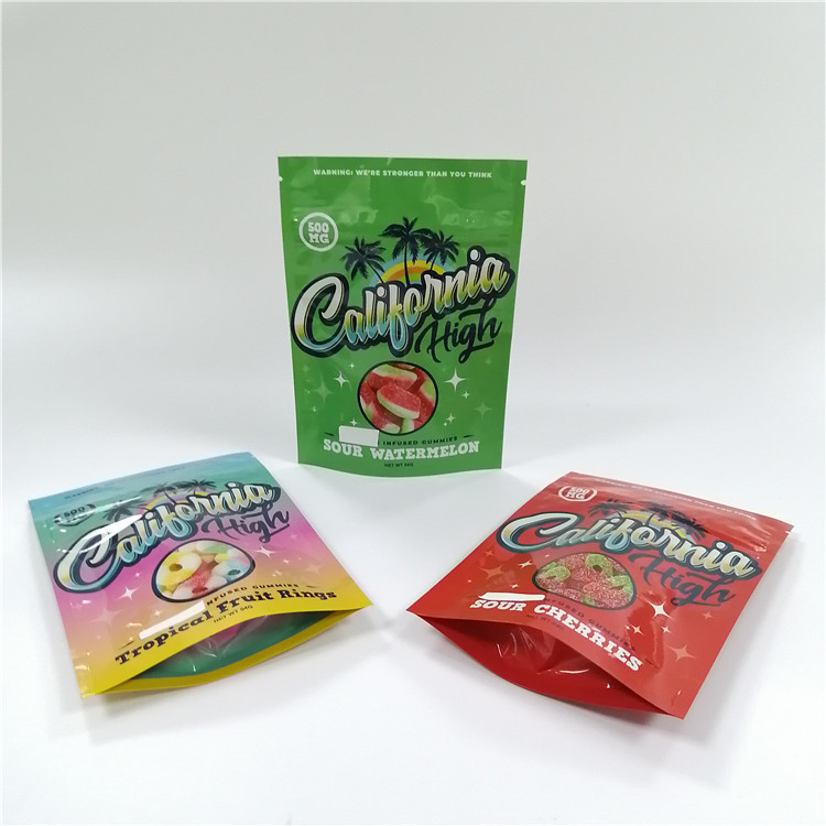 Ziplock 1g 3.5g 7g Gummies Mylar πλαστικές Resealable σακούλες ασφαλείς για τα παιδιά