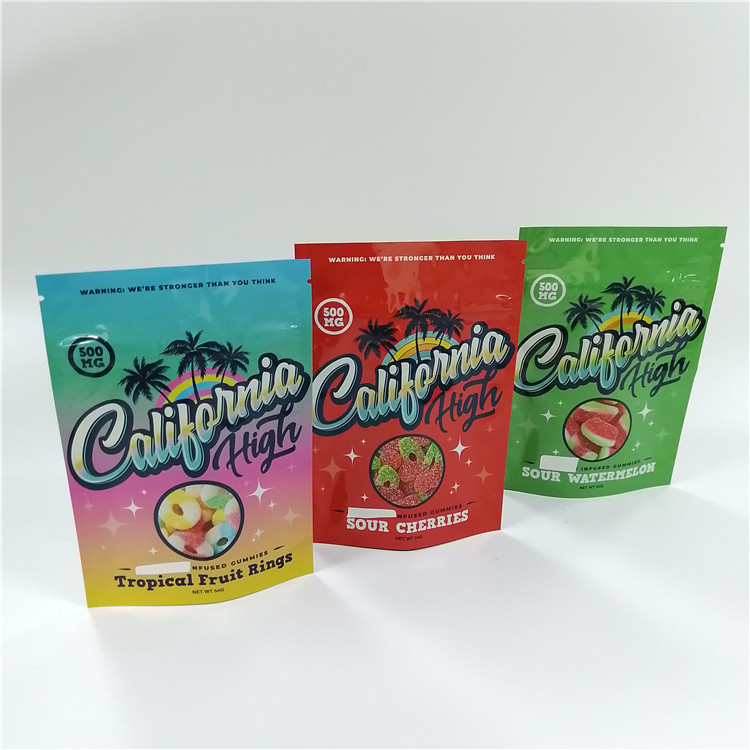 Ziplock τρία χορταριών λουλουδιών CBD δευτερεύουσα σακούλα σφραγίδων που προσαρμόζεται τυπωμένος τοποθετημένος σε στρώματα