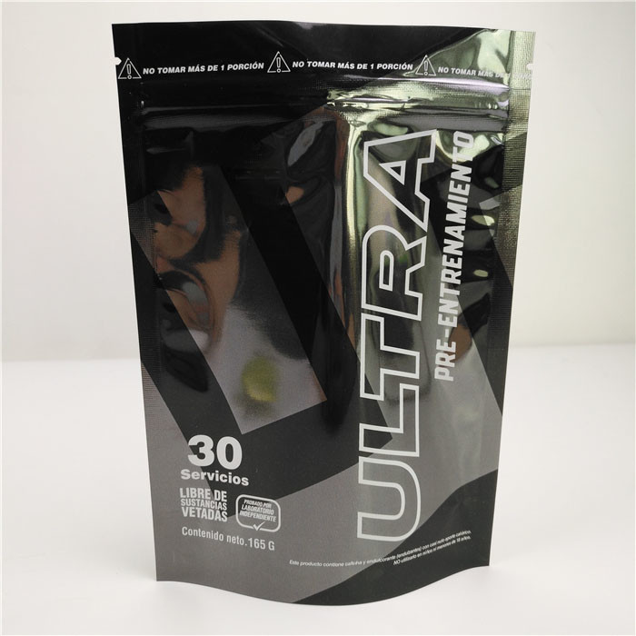 Στιλπνό μαύρο πλαστικό μόνιμο προσαρμοσμένο σακούλα λογότυπο Mylar φύλλων αλουμινίου αργιλίου