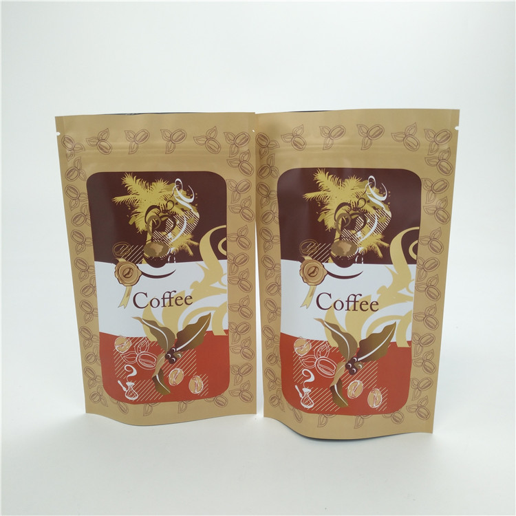 Συσκευασία εγγράφου της Kraft που κατασκευάζει τις χονδρικές Resealable τσάντες τσαντών καφέ με το λογότυπο