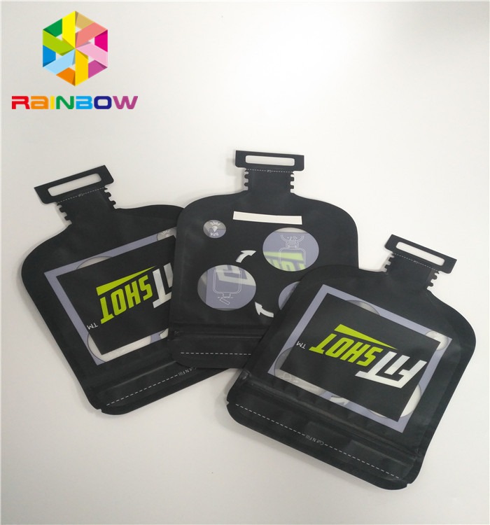 Καραμέλα που συσκευάζει τις ανώμαλες πλαστικές τσάντες συνήθειας μορφής με το φερμουάρ