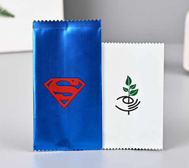 Το πλαστικό καραμελών μπισκότων σφράγισε πίσω τυπωμένη απόδειξη μυρωδιάς τσαντών φύλλων αλουμινίου τη συνήθεια