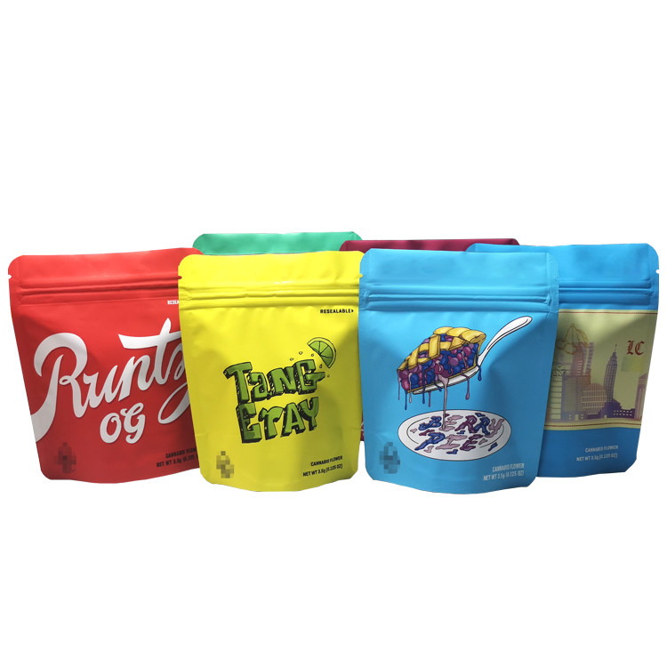 η συνήθεια σακουλών λουλουδιών ασφαλίστρου 3.5g 7g 14g 1oz 1lb τύπωσε τοποθετημένη σε στρώματα τη φύλλο αλουμινίου Ziplock απόδειξης μυρωδιάς Mylar συσκευάζοντας τσάντα