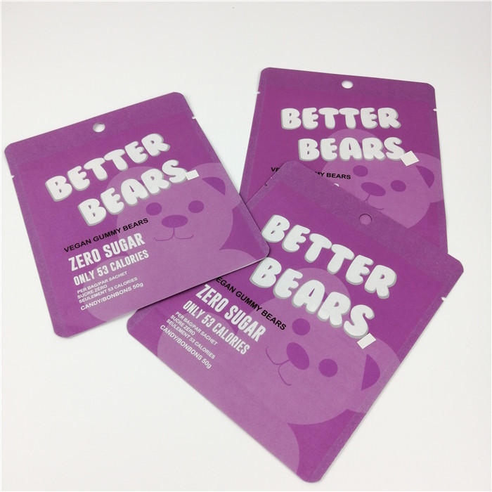 Τα μπισκότα Gummy CBD Edibles αντέχουν τη σακούλα MOPP φύλλων αλουμινίου φερμουάρ 200 μικρά