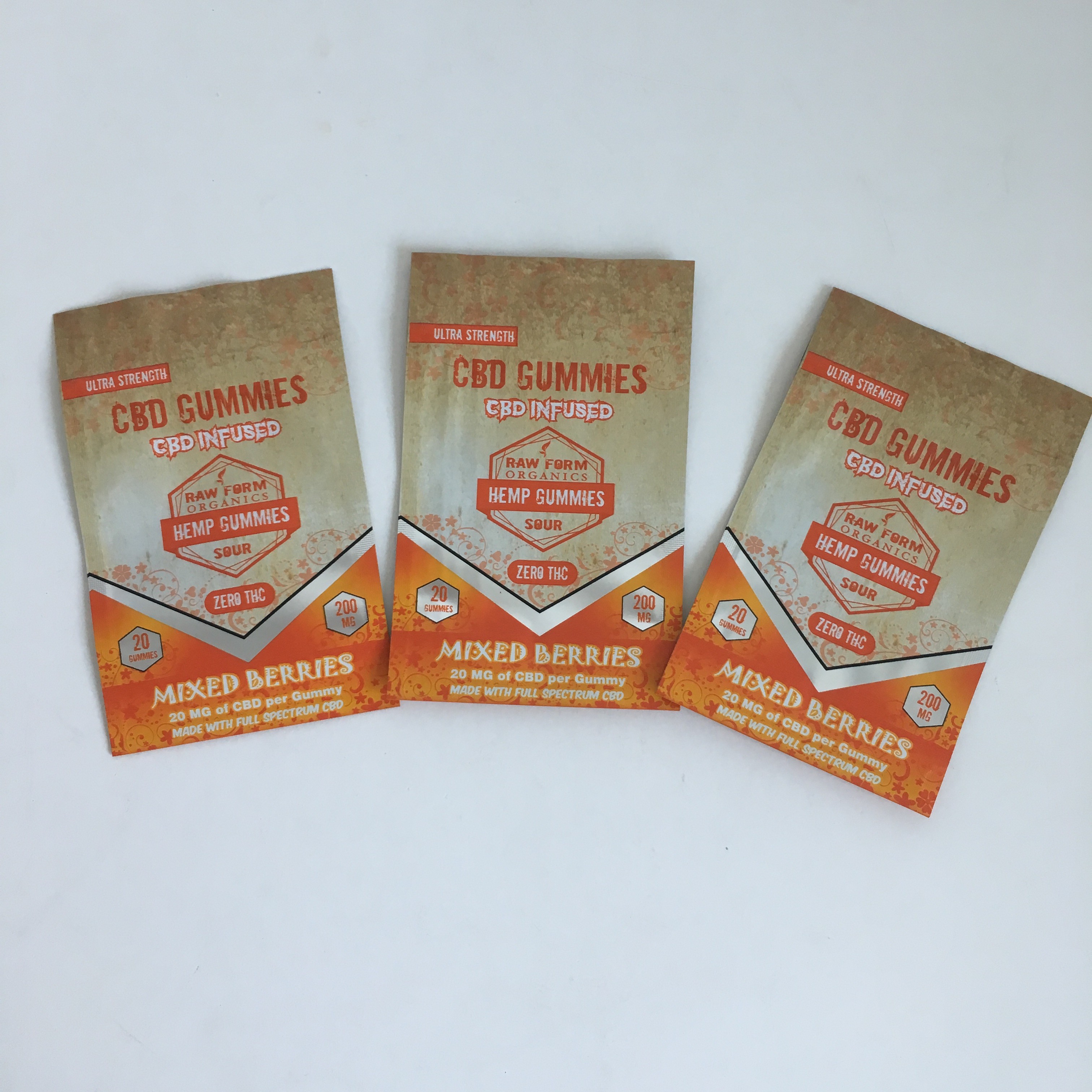 Ziplock εκτύπωσης οι καννάβεις ανθίζουν τις πλαστικές εμποτισμένες CBD Ziplock 50mg 100mg Gummies συσκευάζοντας τσάντες Mylar