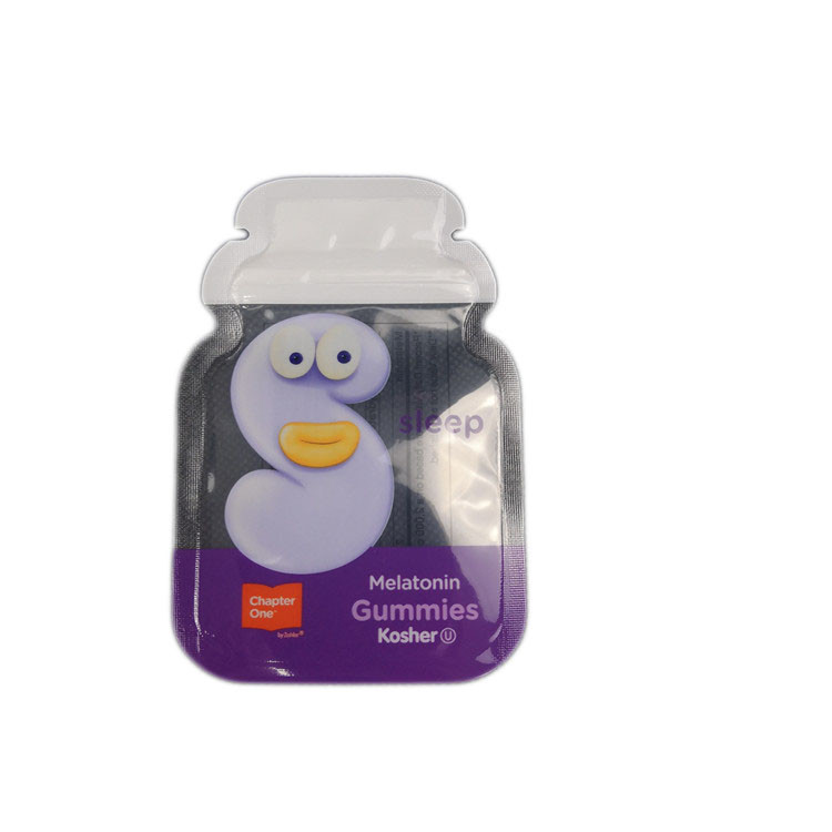 Μορφή 3 συνήθειας Cb δευτερεύον φύλλο αλουμινίου σφραγίδων που συσκευάζει τις Gummy πλαστικές σακούλες συνήθειας τσαντών καραμελών επίπεδες που συσκευάζουν την τσάντα κλειδαριών φερμουάρ