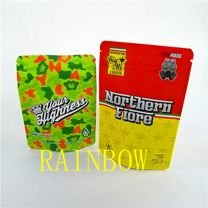 Συνήθειας η μαλακή στάση απόδειξης μυρωδιάς αφής τυπωμένη Ziplock επάνω ασφαλής για τα παιδιά συγκολλά τις πλαστικές τσάντες Mylar σχεδίου ζιζανίων μεταλλινών με θερμότητα