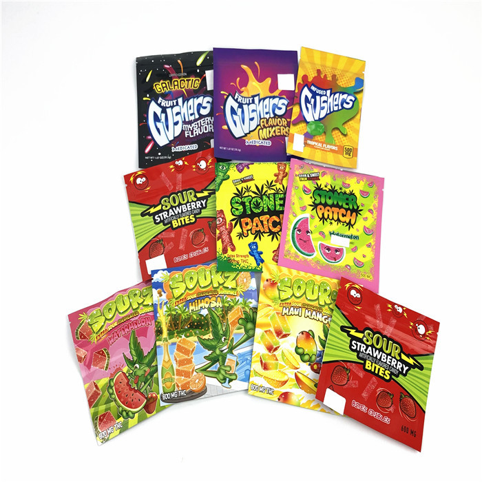 Συνήθειας η μαλακή στάση απόδειξης μυρωδιάς αφής τυπωμένη Ziplock επάνω ασφαλής για τα παιδιά συγκολλά τις πλαστικές τσάντες Mylar σχεδίου ζιζανίων μεταλλινών με θερμότητα