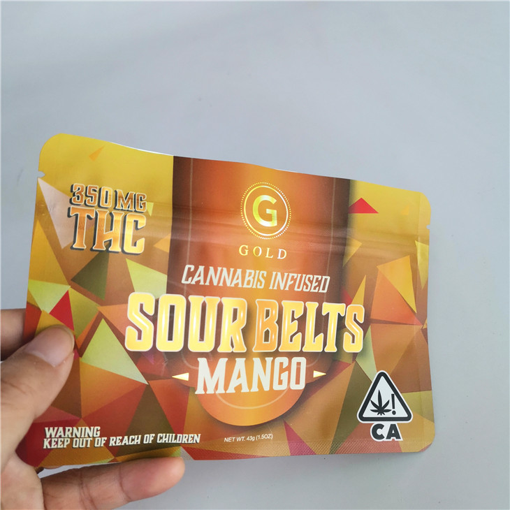 4X6 Ziplock Mylar ιντσών τοποθετεί ευθυγραμμισμένα τα φύλλο αλουμινίου ελβετικά ζιζάνια THC σε σάκκο CBD