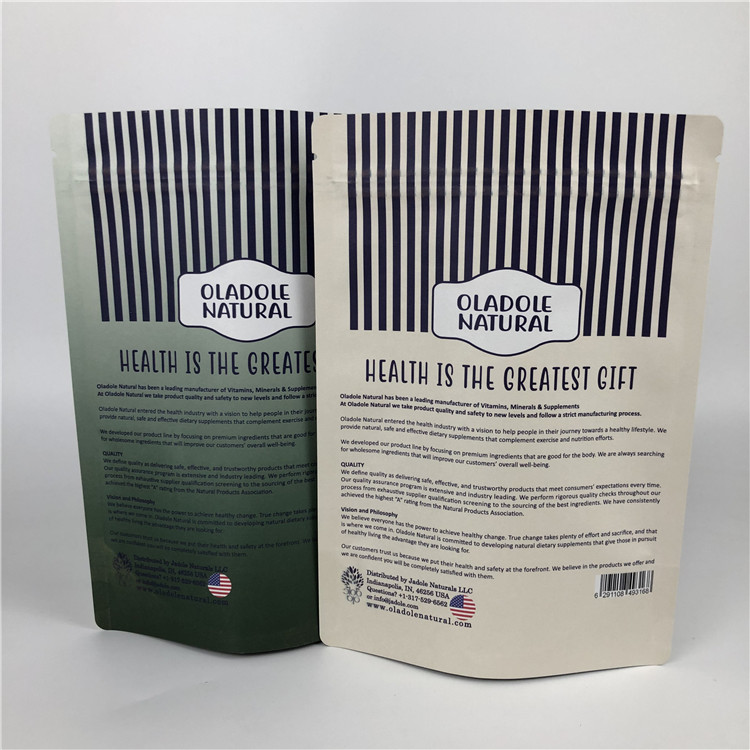 Στάση κλειδαριών φερμουάρ τσιπ εκτύπωσης συνήθειας επάνω στις άσπρες τσάντες εγγράφου της Kraft σακουλών