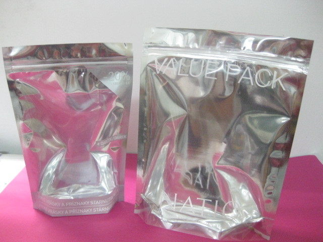 Φερμουάρ η τοπ PET/καλλυντική συσκευάζοντας τσάντα PE ανακυκλώσιμη με το σαφές μέτωπο