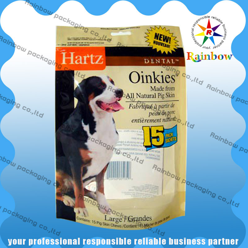 Το σκυλί προσάρμοσε την τσάντα τροφίμων της Pet που ανακυκλώθηκε με κατώτατα Gusset και το φερμουάρ