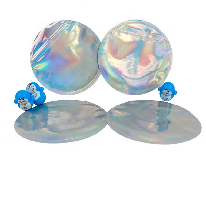 Σακούλα φύλλων αλουμινίου φερμουάρ Mylar ολογραμμάτων κύκλων που συσκευάζει 3.5g 4 ίντσα διάμετρος 5 ίντσας