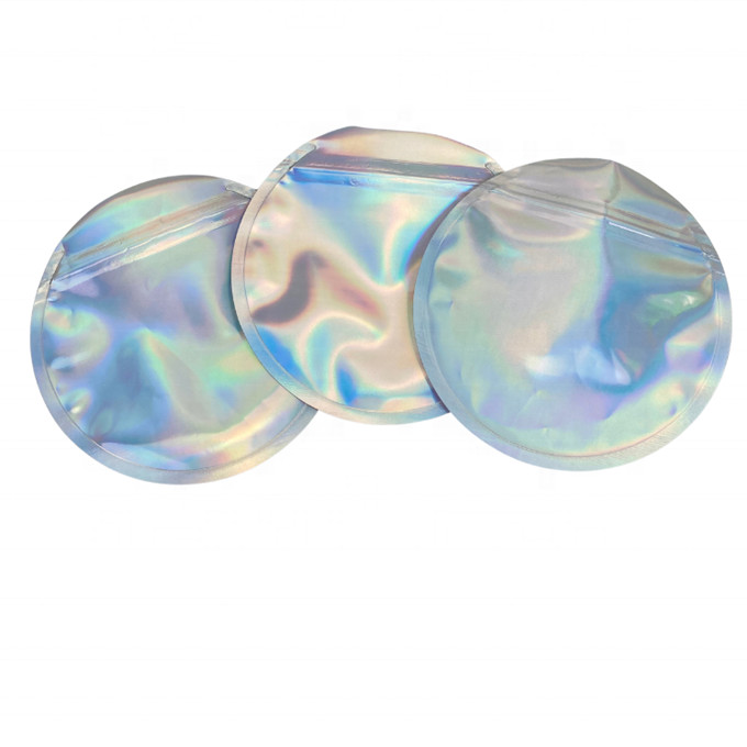 3.5g το πλαστικό τεμάχισε τις εδώδιμες τσάντες φύλλων αλουμινίου καραμελών που συσκευάζουν το ολογραφικό στρογγυλό σακούλι μορφής