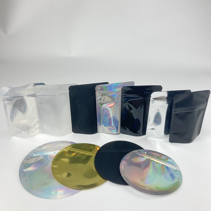 Ασφαλείς για τα παιδιά τσάντες εξόδων Mylar σπόρων λουλουδιών φύλλων αλουμινίου αργιλίου τσαντών σακουλών κύκλων ολογραφικές