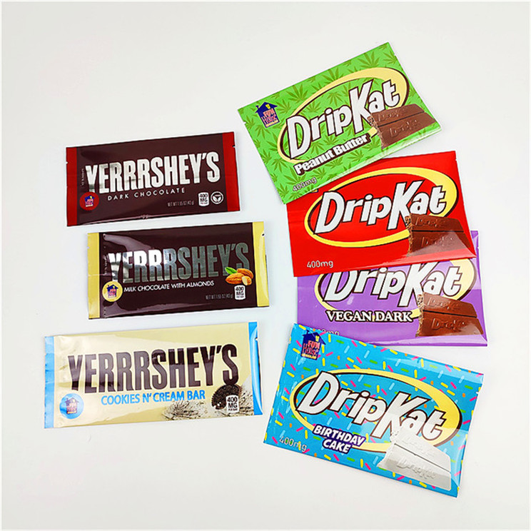 Τυπωμένη συνήθεια συσκευασία τσαντών πρόχειρων φαγητών Mylar Edibles για το φραγμό 400mg σοκολάτας