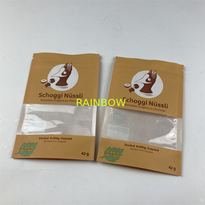 Ανακυκλωμένη προσαρμοσμένη Resealable στάση επάνω στις καφετιές τσάντες εγγράφου της Kraft τροφίμων της Pet σακουλών