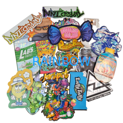 Συσκευασία Rainbow Custom Die Cut Mylar Bags Ειδικό σχήμα 3.5g 7g 14g 28g Παιδικά αδιάβροχο Αδιάβροχο Τρώσιμο πλαστικό σάκο με λουλούδια