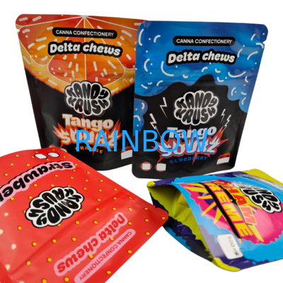 Προσαρμοσμένη εκτύπωση Rainbow 3.5g 8th Stand up Mylar Bag Edibles Smell Proof Special Shaped Bag για Cookie Gummy Cali Pack Combo