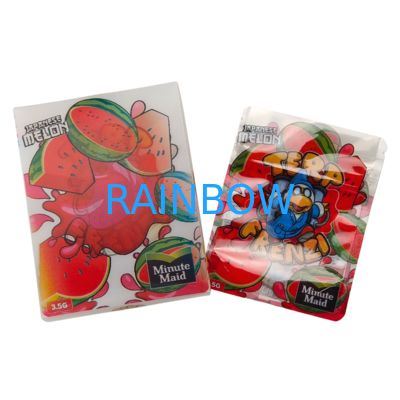 Custom Cartoon Mylar Bags Zipper Lock 3.5g 7g 14g Cali Pouches Smell Proof Edible Packaging For Cookies Sugars 3.5 Paper Box