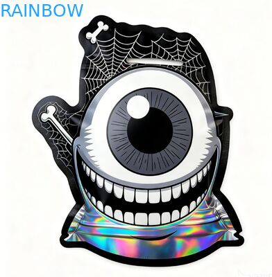 Τύποι Mylar Custom με θωρακιστικό φερμουάρ και ολογραφικό σχεδιασμό για συσκευασίες σνακ