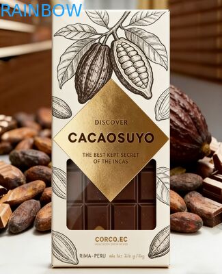 Προσαρμοσμένο βιοδιασπώμενο κουτί από χαρτί Kraft ποιότητας τροφίμων με διαφανές παράθυρο για συσκευασία σοκολάτας