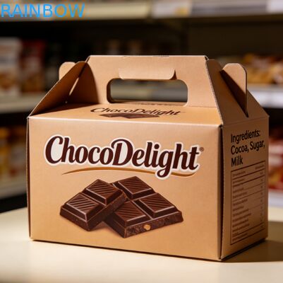 Προσαρμοσμένο κουτί δώρου γάμου με χρυσή αλουμινοταινία και διαφανές παράθυρο για γλυκά και σοκολάτες