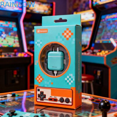 Προσαρμόσιμη ποσότητα 350g πάχος χαρτιά κουτί με θερμή σφραγίδα τελική για συσκευασία καλωδίων USB